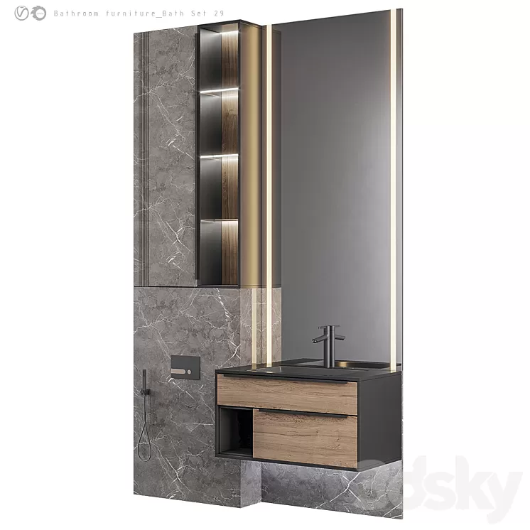Bathroom furniture Bath Set 29 3D Model Free Download