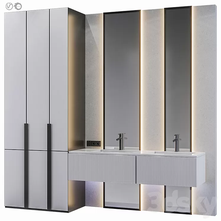 Bathroom furniture Bath Set 34 3D Model Free Download