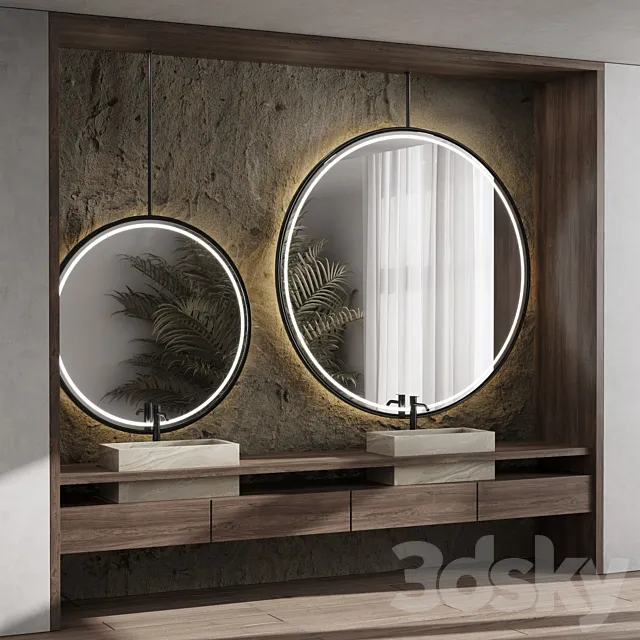 Bathroom furniture by Fauset inbani set 50 3D Model Bathroom furniture by Fauset inbani set 50 3D Model