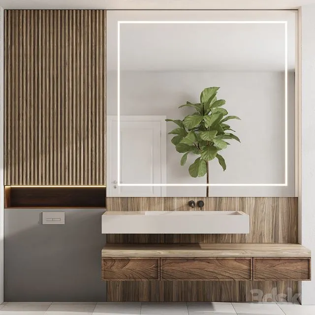 Bathroom furniture by inbani faucet set 10 3D Model Bathroom furniture by inbani faucet set 10 3D Model