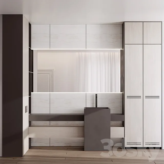 Bathroom furniture by inbani faucet set 65 3D Model Bathroom furniture by inbani faucet set 65 3D Model