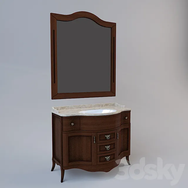 Bathroom Furniture Cezares Rubino ciliegio anticato 3D Model Bathroom Furniture Cezares Rubino ciliegio anticato 3D Model