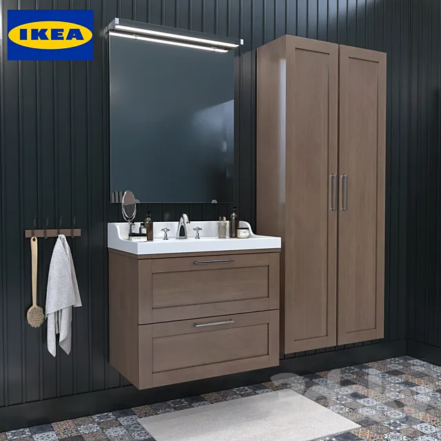 Bathroom furniture IKEA room 3D Model Bathroom furniture IKEA room 3D Model