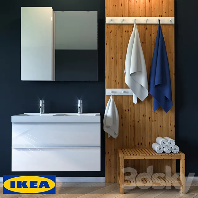 Bathroom furniture IKEA room 3DModel Bathroom furniture IKEA room 3DModel