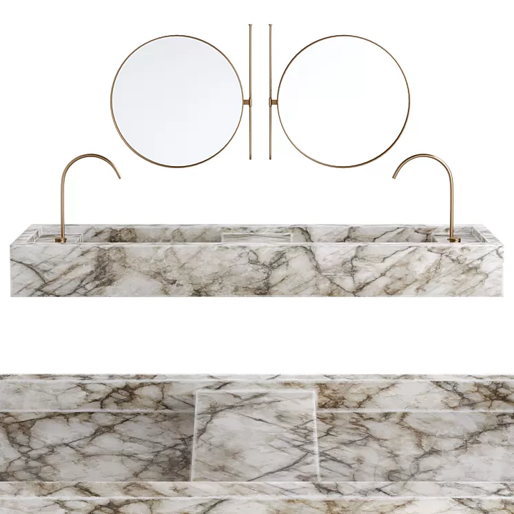 Bathroom furniture marble sink 3D Model Bathroom furniture marble sink 3D Model