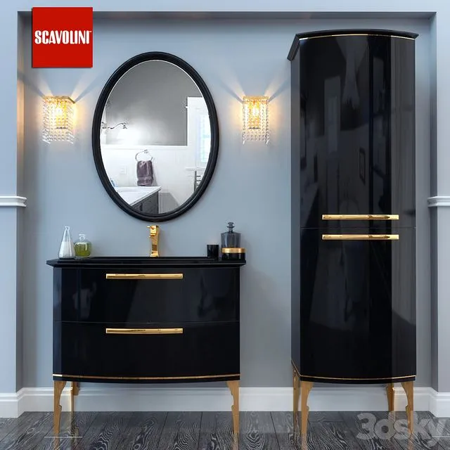 Bathroom Furniture Scavolini Black House 3D Model Bathroom Furniture Scavolini Black House 3D Model
