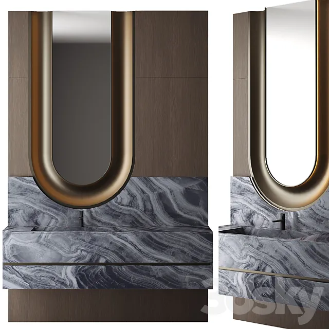 Bathroom furniture set 006 3D Model