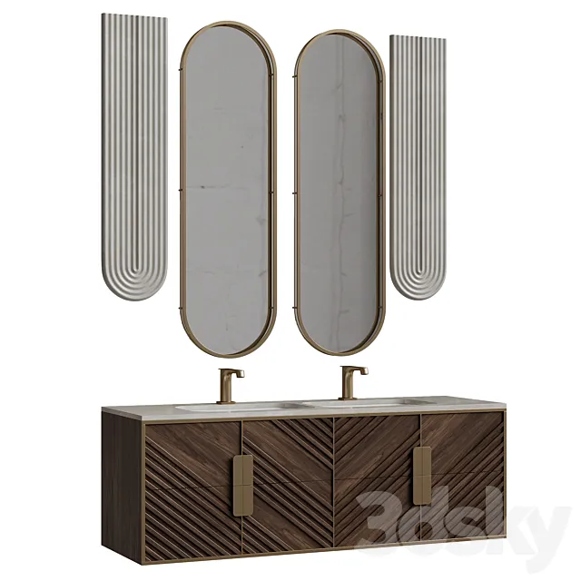 Bathroom Furniture Set 10 3D Model