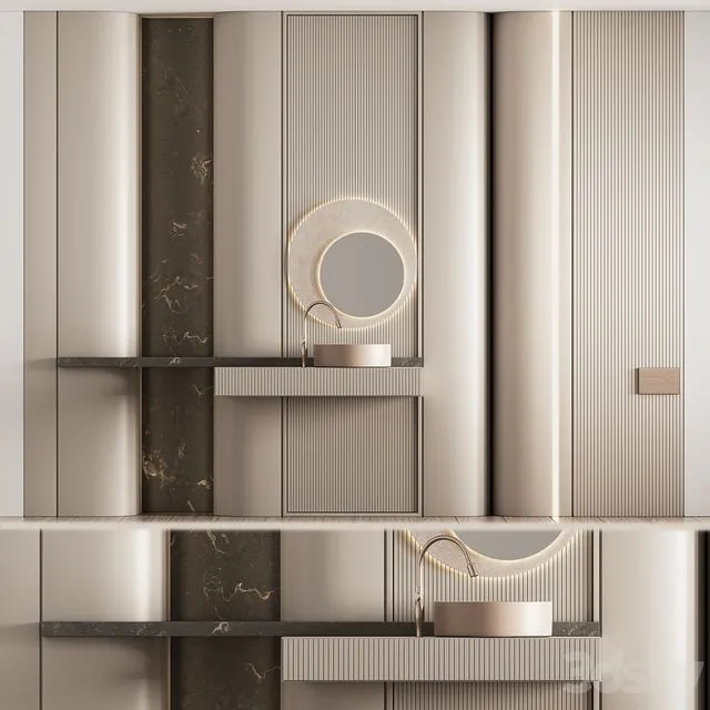 Bathroom Furniture Set 14 3D Model