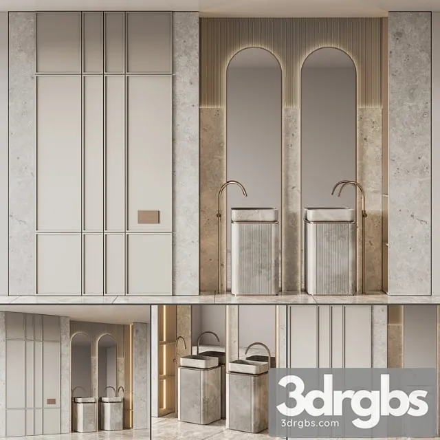 Bathroom Furniture Set 18 3D Model Download