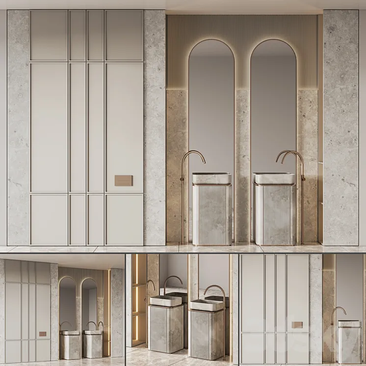 Bathroom Furniture Set 18 3D Model Free Download