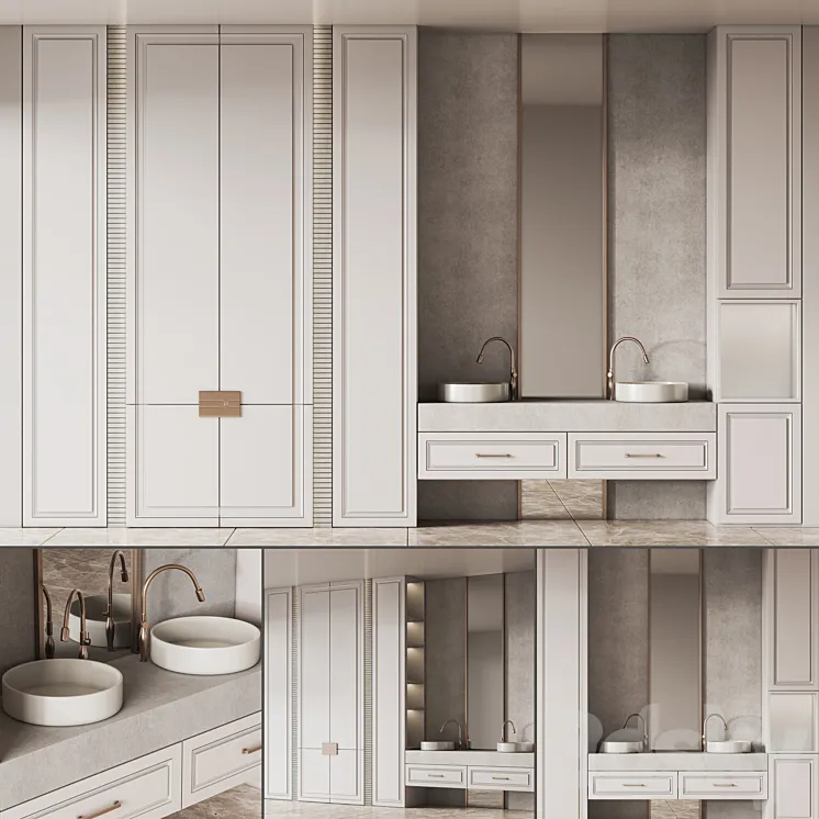 Bathroom Furniture Set 19 3D Model Free Download