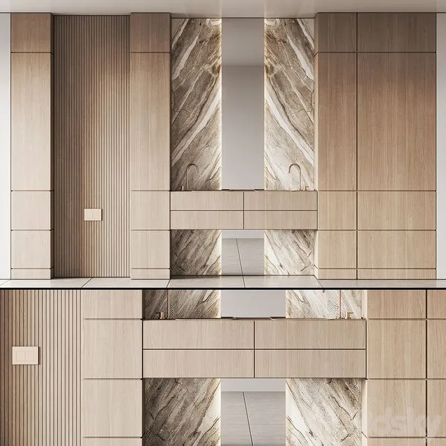 Bathroom furniture set 23 3D Model