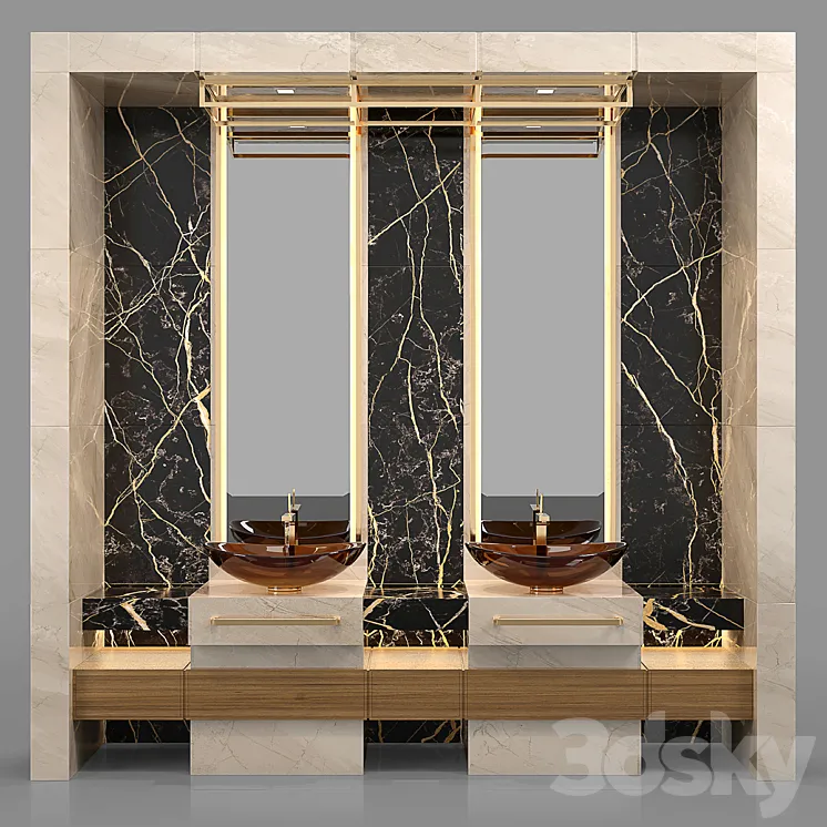 Bathroom Furniture Set 3 3D Model Free Download