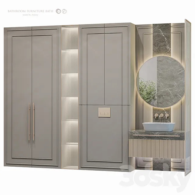 Bathroom furniture set 58 3D Model Bathroom furniture set 58 3D Model
