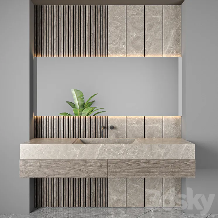 bathroom furniture set 65 3D Model Free Download