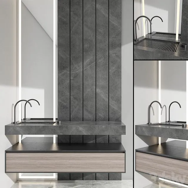 bathroom furniture set 90 3D Model