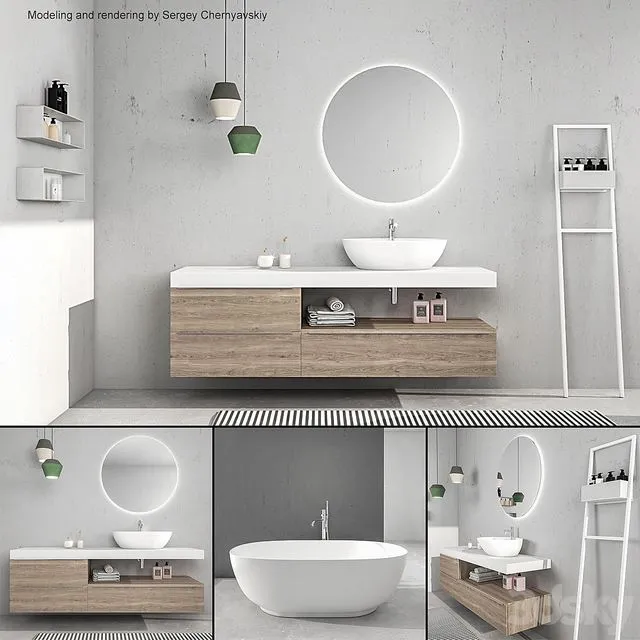 Bathroom furniture set Arcom e.Ly 4 3D Model Bathroom furniture set Arcom e.Ly 4 3D Model