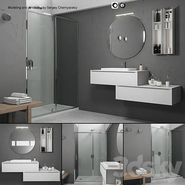 Bathroom furniture set Arcom e.Ly 5 3D Model Bathroom furniture set Arcom e.Ly 5 3D Model
