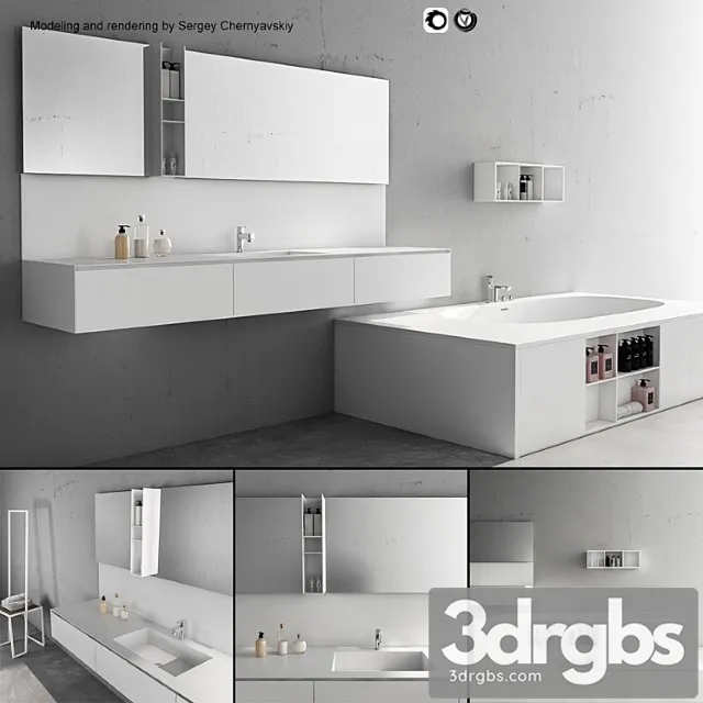 Bathroom Furniture Set Arcom Escape 2 3D Model Download