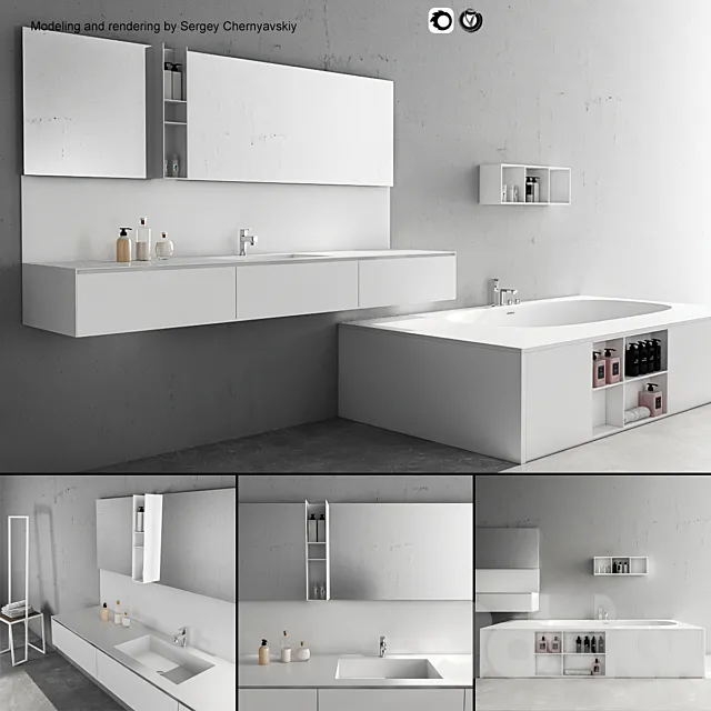 Bathroom furniture set Arcom Escape 2 3D Model Bathroom furniture set Arcom Escape 2 3D Model