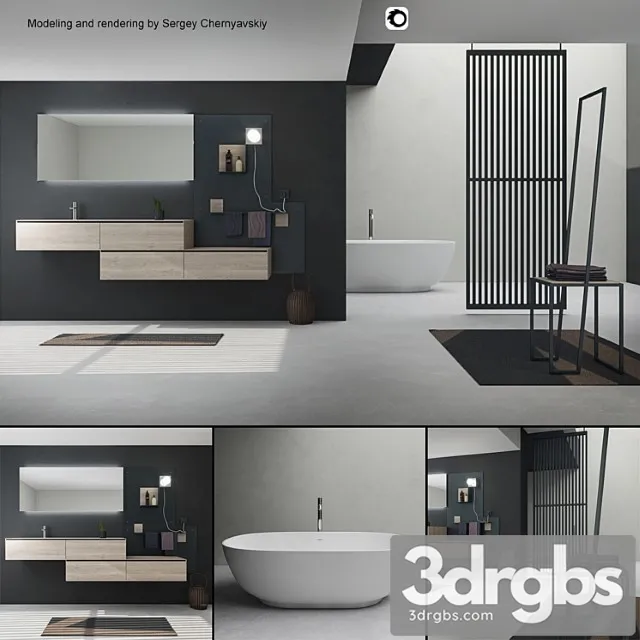 Bathroom Furniture Set Arcom Escape 3D Model Download