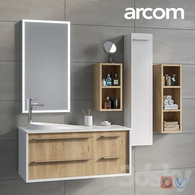 Bathroom furniture set ARCOM POLLOCK COMPOSITION 36 3D Model Bathroom furniture set ARCOM POLLOCK COMPOSITION 36 3D Model