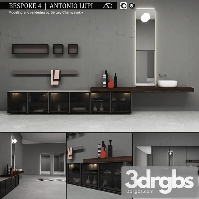 Bathroom Furniture Set Bespoke 4 3D Model Download