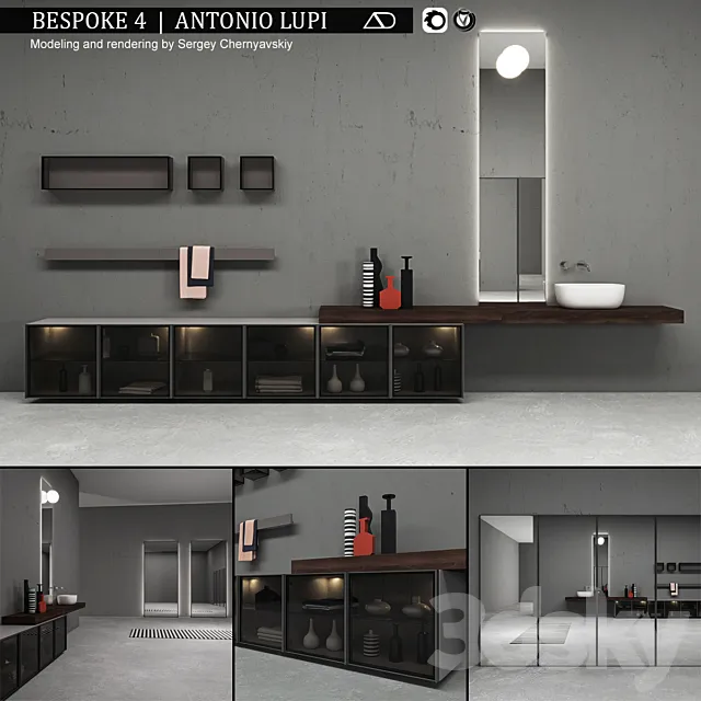 Bathroom furniture set Bespoke 4 3D Model Bathroom furniture set Bespoke 4 3D Model