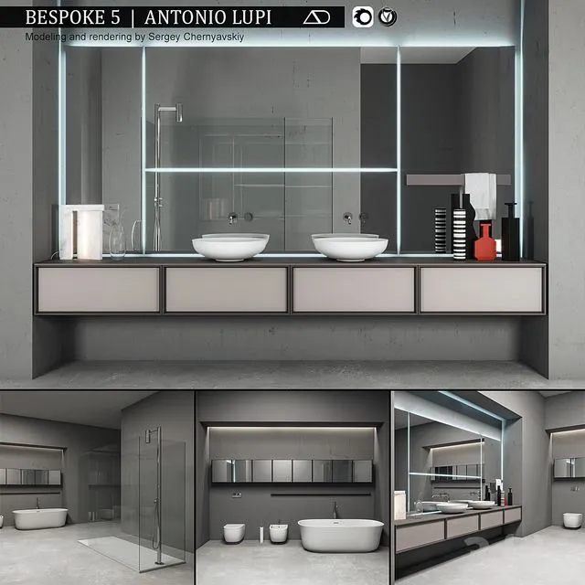 Bathroom furniture set Bespoke 5 3D Model Bathroom furniture set Bespoke 5 3D Model