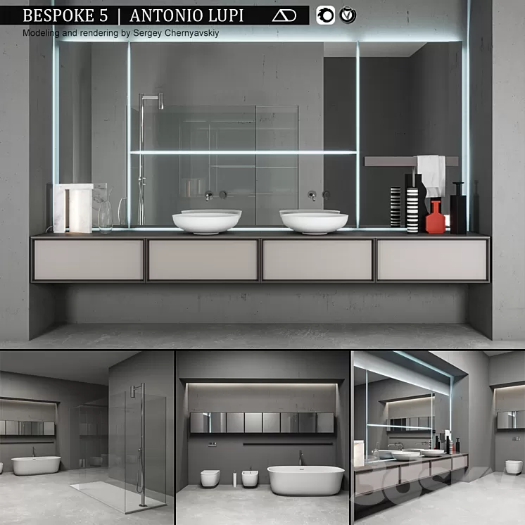 Bathroom furniture set Bespoke 5 3D Model Bathroom furniture set Bespoke 5 3D Model