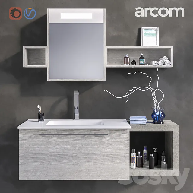 Bathroom furniture set E.LY COMPOSITION 40 3DModel Bathroom furniture set E.LY COMPOSITION 40 3DModel