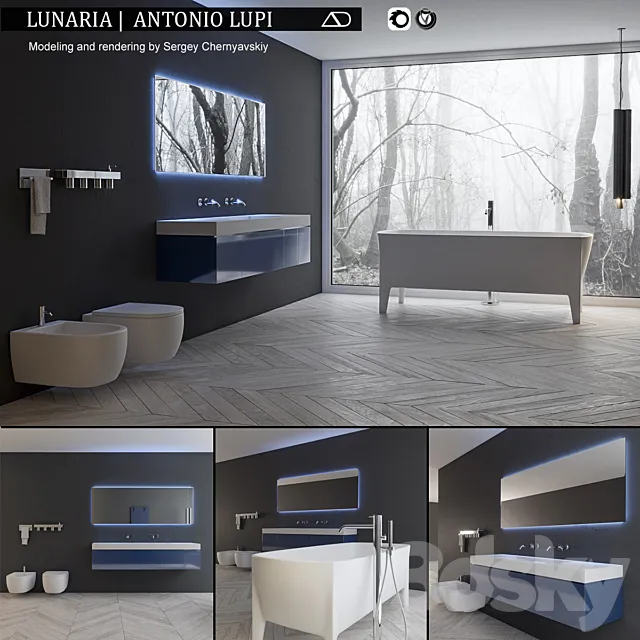 Bathroom furniture set Lunaria 3D Model Bathroom furniture set Lunaria 3D Model