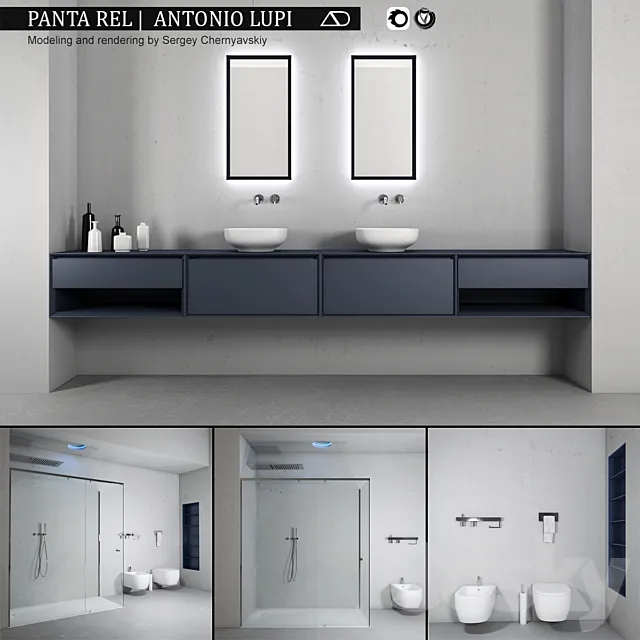 Bathroom furniture set Panta Rel 2 3D Model Bathroom furniture set Panta Rel 2 3D Model