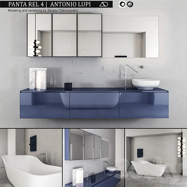 Bathroom furniture set Panta Rel 4 3D Model Bathroom furniture set Panta Rel 4 3D Model