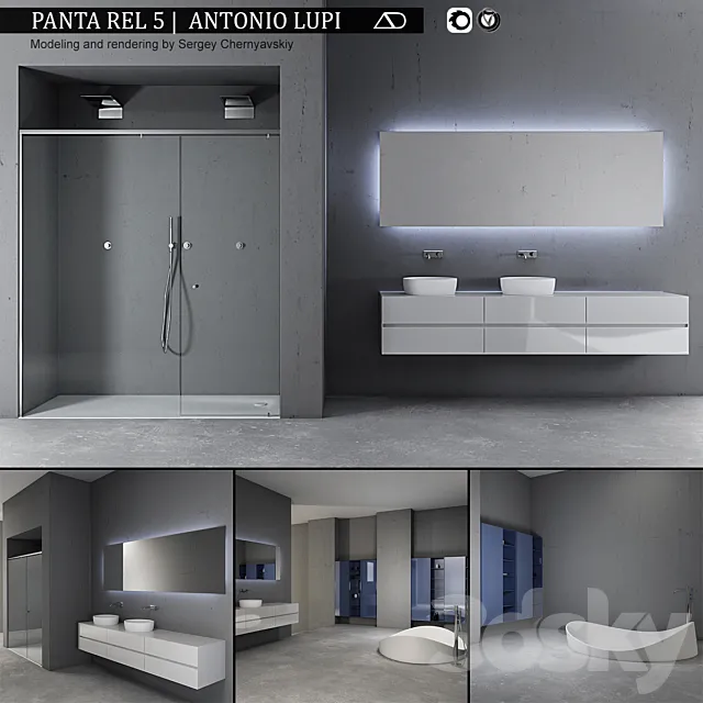 Bathroom furniture set Panta Rel 5 3D Model Bathroom furniture set Panta Rel 5 3D Model