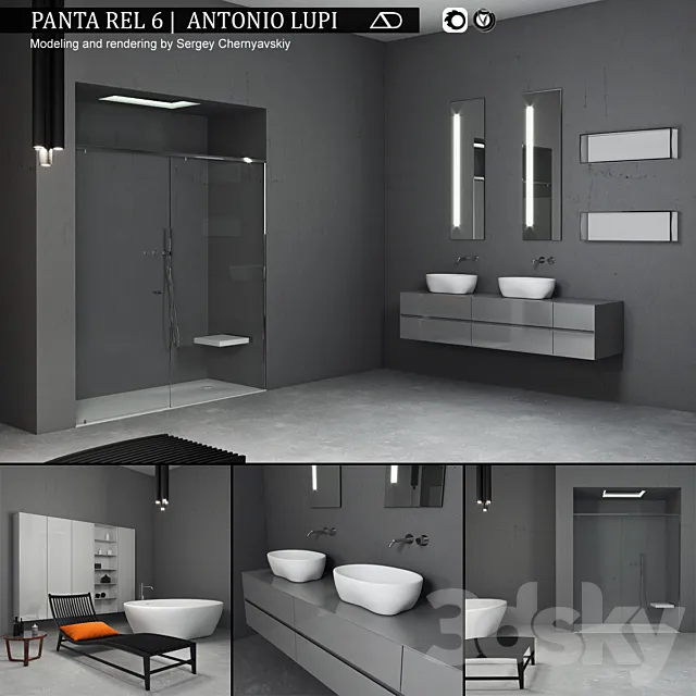 Bathroom furniture set Panta Rel 6 3D Model Bathroom furniture set Panta Rel 6 3D Model