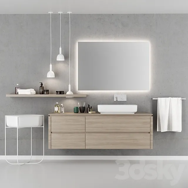 Bathroom furniture set Scavolini QI 3D Model Bathroom furniture set Scavolini QI 3D Model