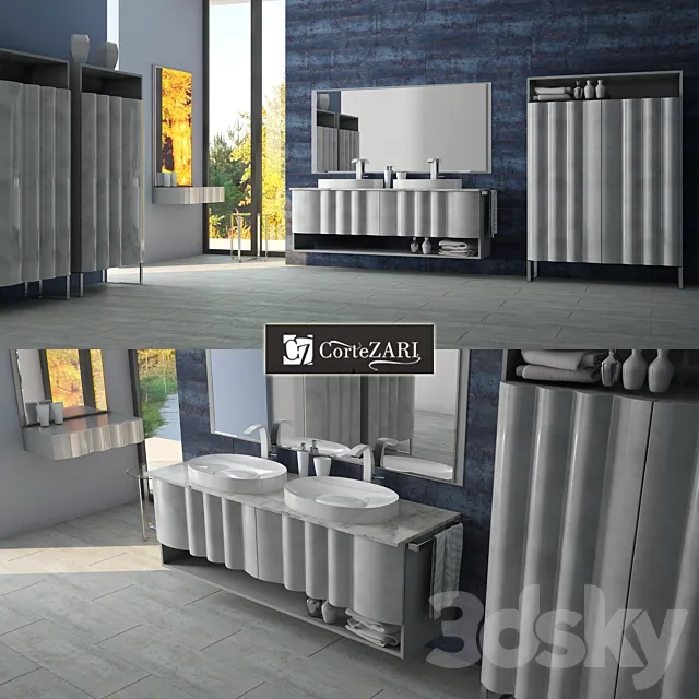 Bathroom furniture Zoe Gold CORTEZARI Italy 3D Model Bathroom furniture Zoe Gold CORTEZARI Italy 3D Model