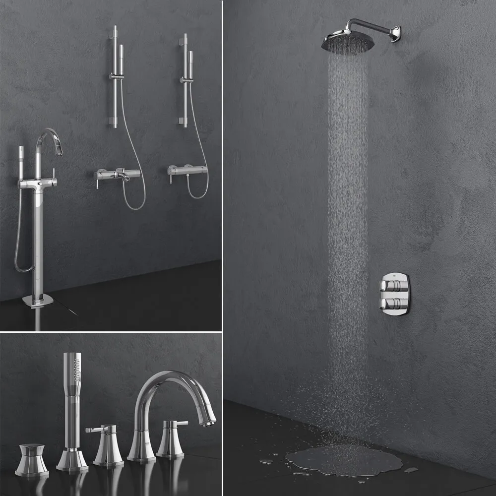 bathroom – Grohe bath and shower faucets  Grandera set 26 3D Model