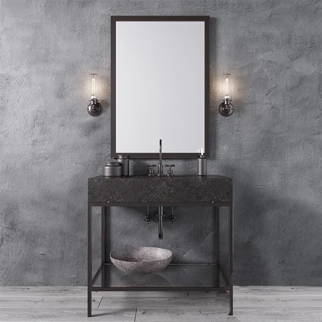 bathroom – Hudson metal single washstand 3D Model bathroom – Hudson metal single washstand 3D Model