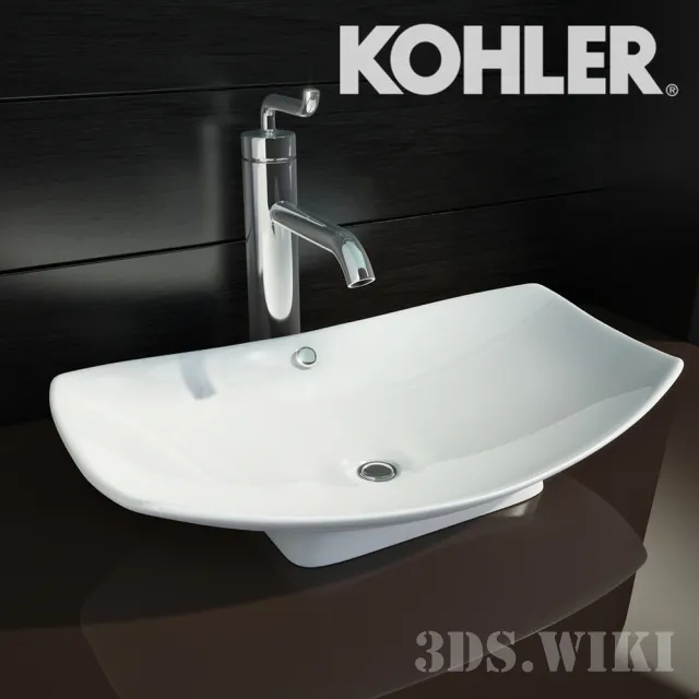 bathroom – Kohler Leaf sink and faucet + Kohler Purist 3D Model bathroom – Kohler Leaf sink and faucet + Kohler Purist 3D Model