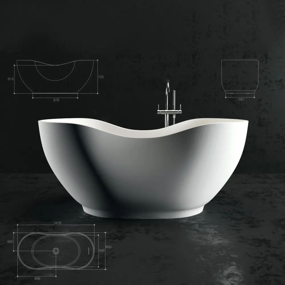 bathroom – Kohler lithocast Abrazo bathtub 01 3D Model