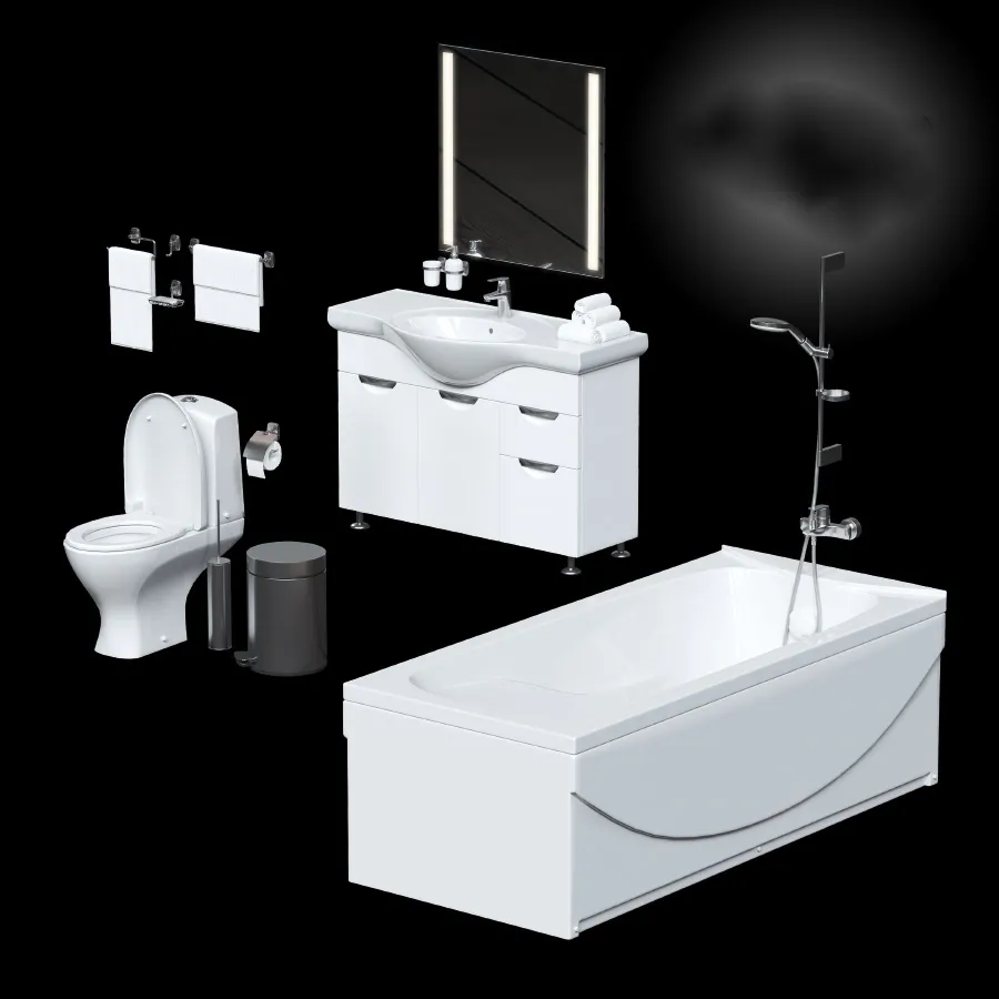 bathroom – Large set for bathrooms 3D Model