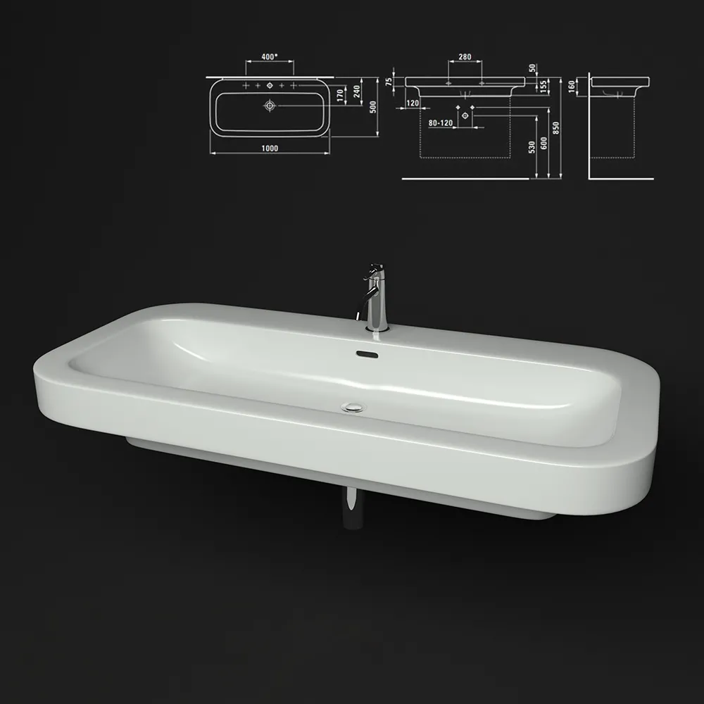 bathroom – Laufen Palomba washbasin 108 3D Model bathroom – Laufen Palomba washbasin 108 3D Model
