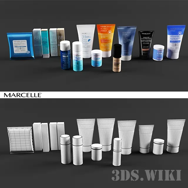 bathroom – Marcelle cosmetic set 3D Model