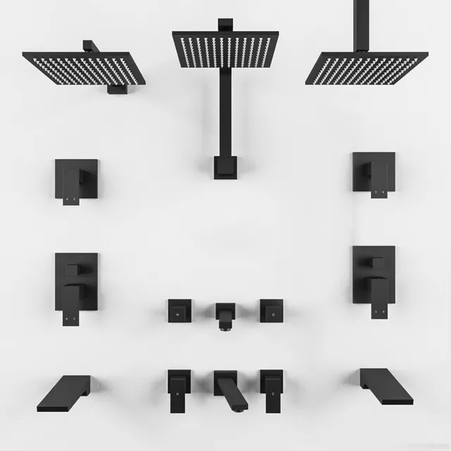 bathroom – Meir Black set 04 3D Model