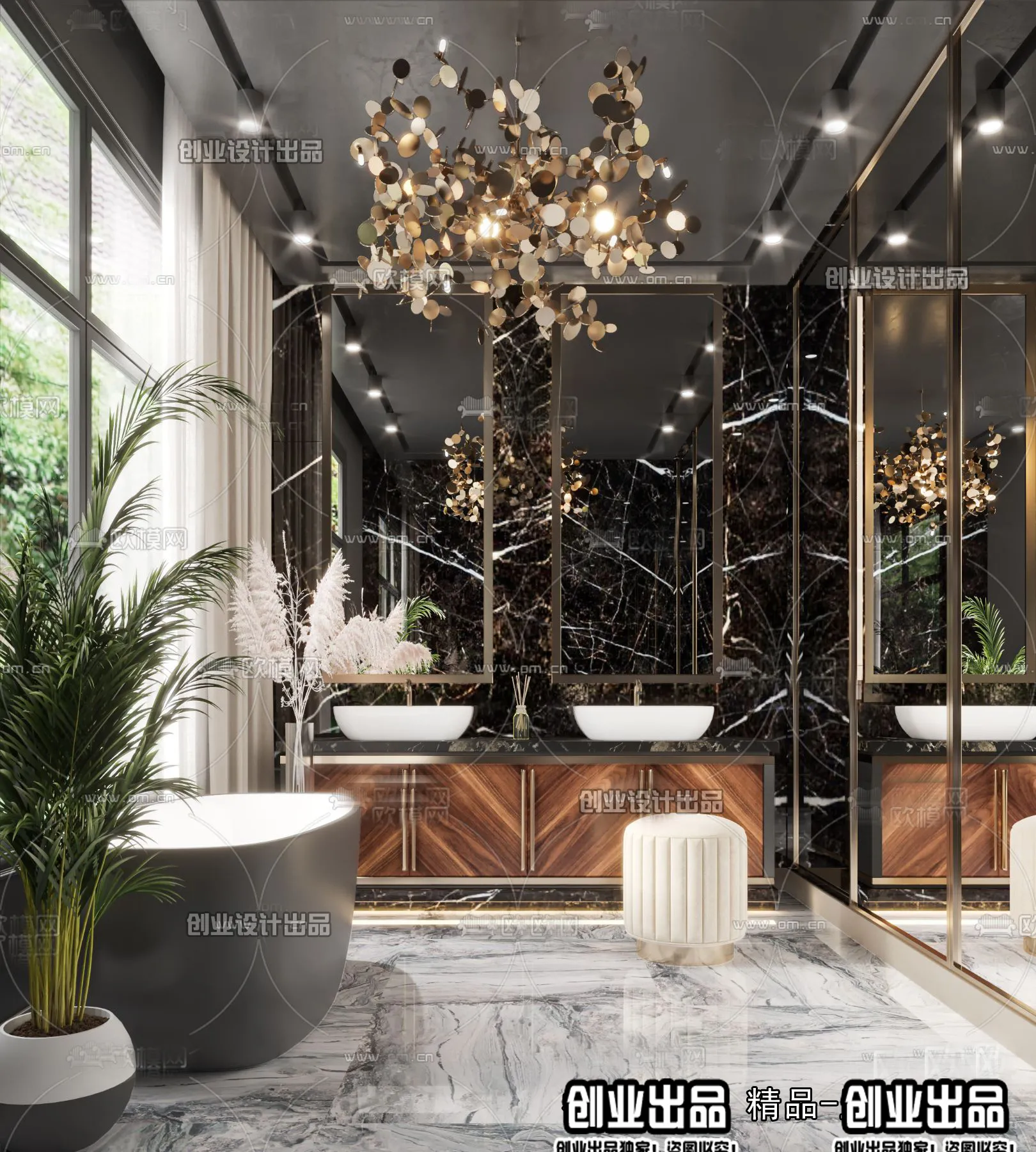 Bathroom – Modern Style Interior 3D Scenes – 003 Bathroom – Modern Style Interior 3D Scenes – 003