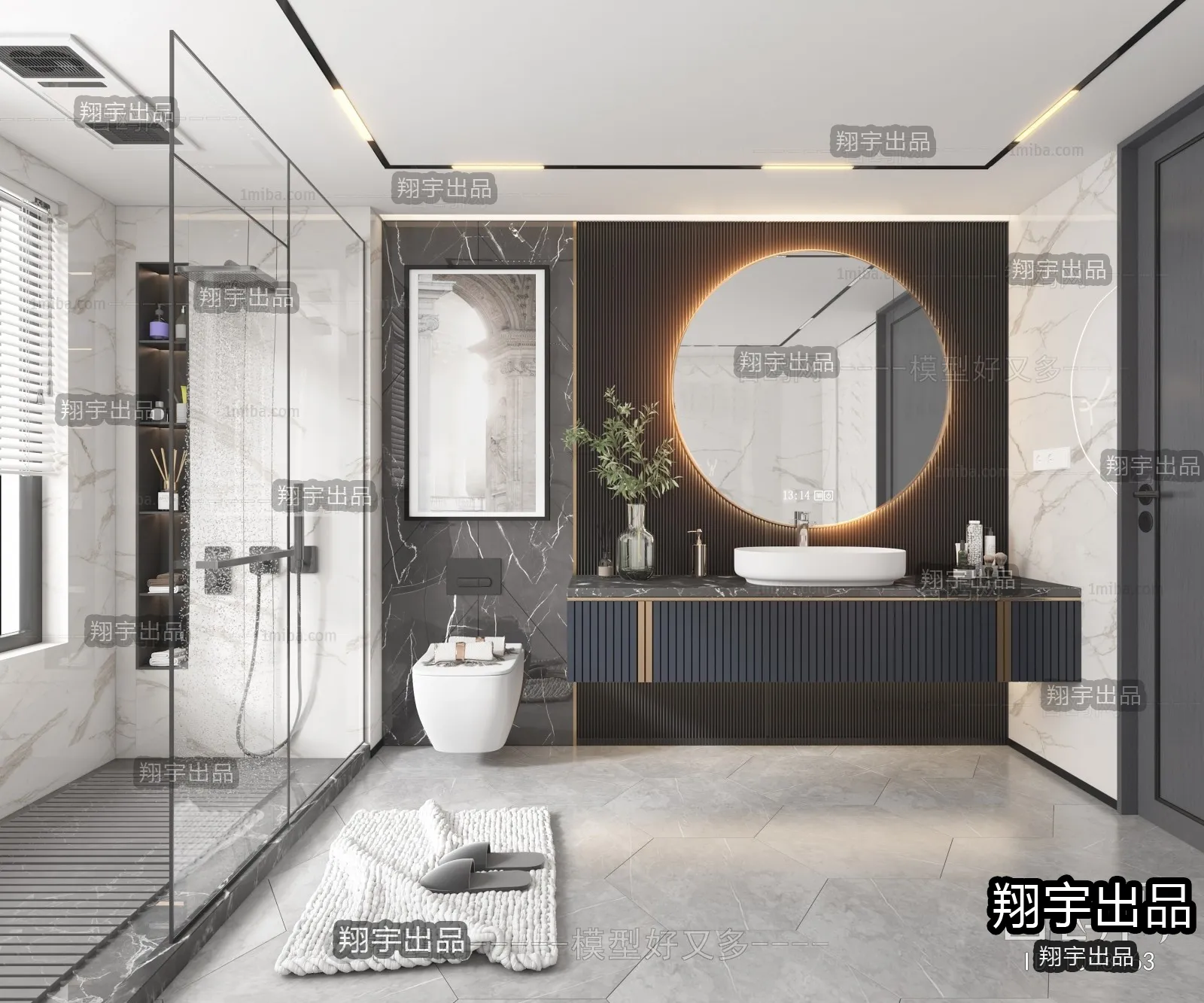 Bathroom – Modern Style Interior 3D Scenes – 004 Bathroom – Modern Style Interior 3D Scenes – 004