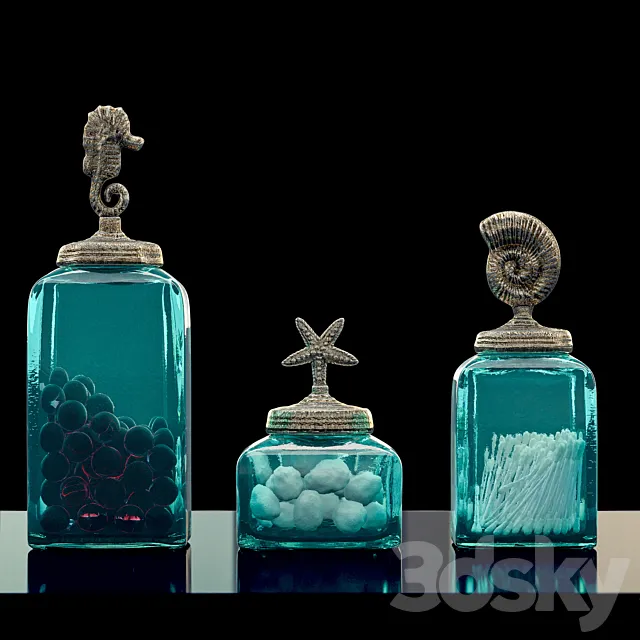 «Bathroom Ocean Canisters Set» 3D Model «Bathroom Ocean Canisters Set» 3D Model